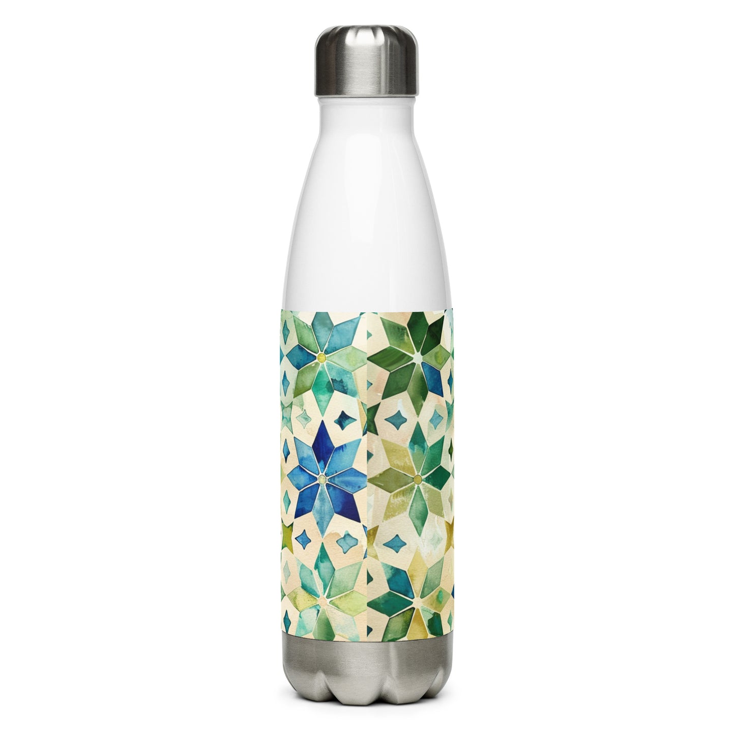 Zellige Moroccan-Style Stainless Steel Water Bottle