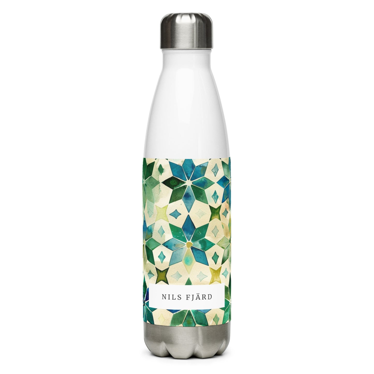 Zellige Moroccan-Style Stainless Steel Water Bottle