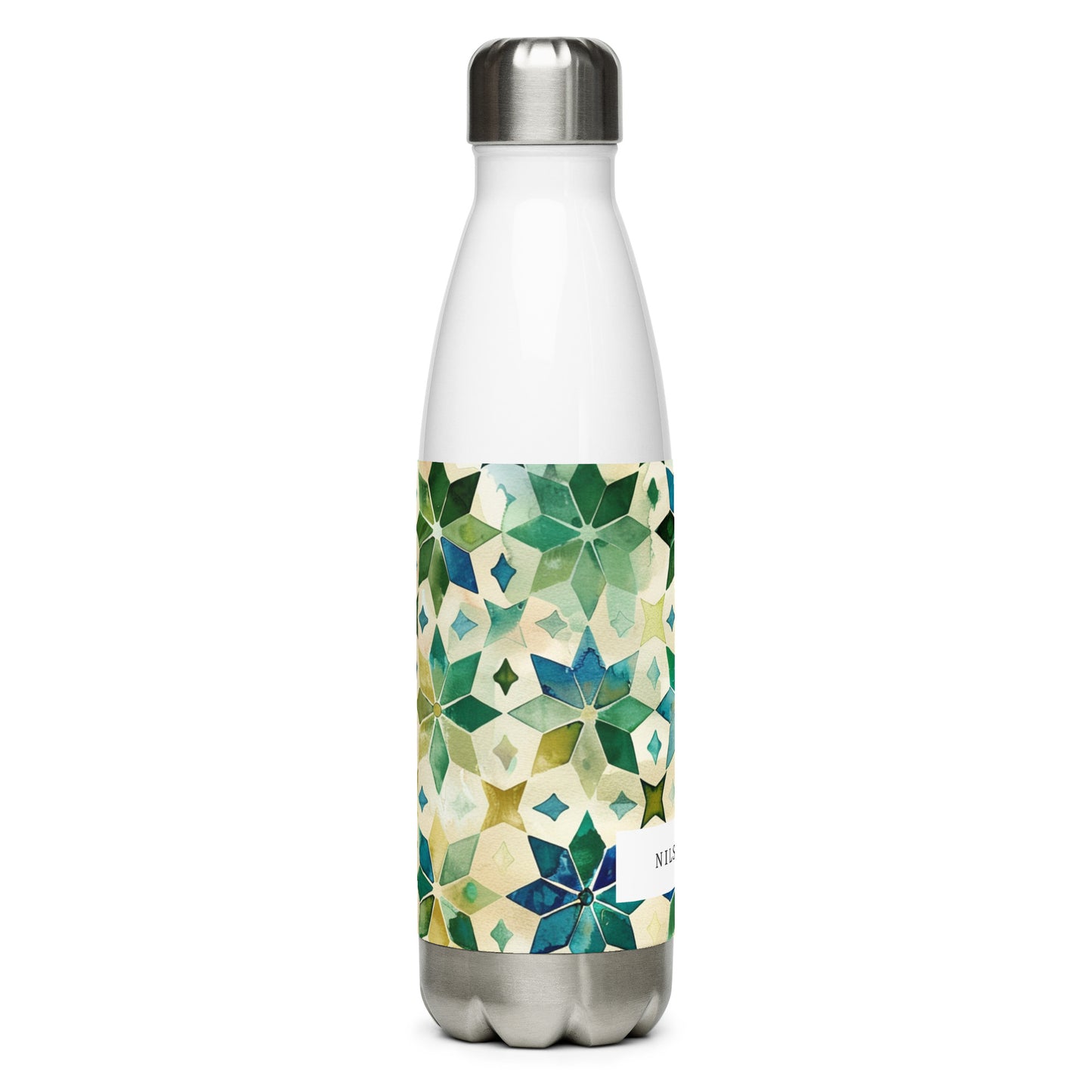 Zellige Moroccan-Style Stainless Steel Water Bottle